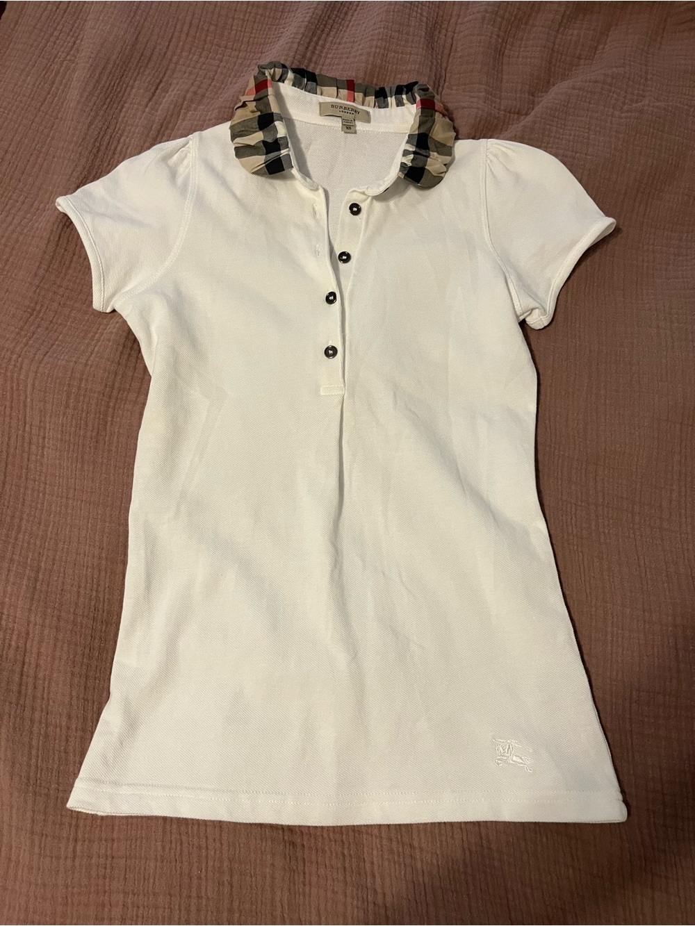 Burberry Plaid Collar Polo